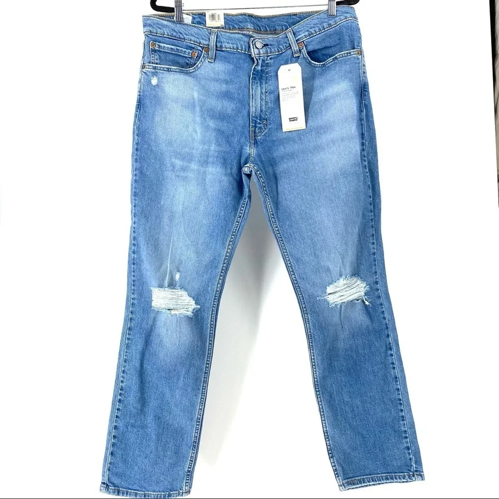 Levi's Men's 511 Slim-Fit Ripped Flex Jeans Blue Wash